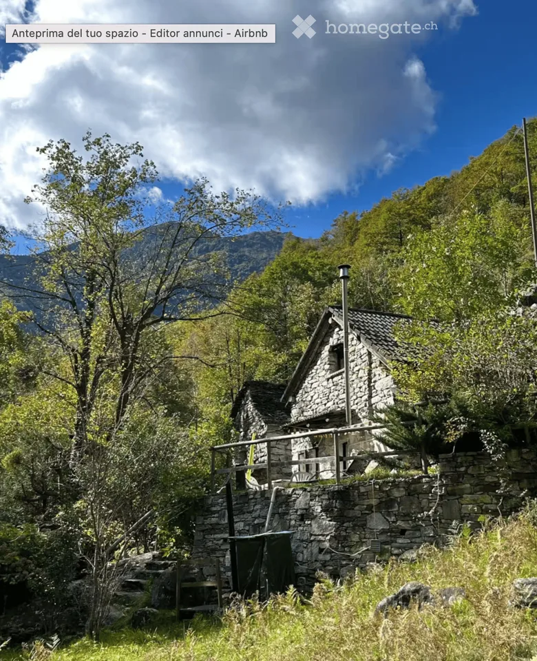 Rustique en pierre à Corippo – Charme tessinois authentique, Revenu annuel via Airbnb de 30 000 fr.