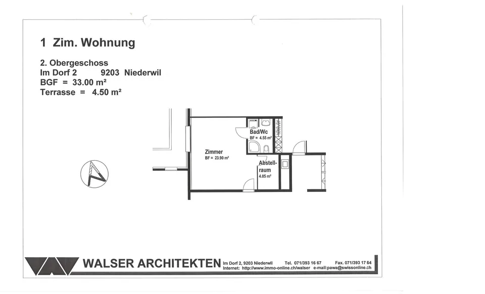 1-Zimmer-Wohnung in Niederwil zu vermieten