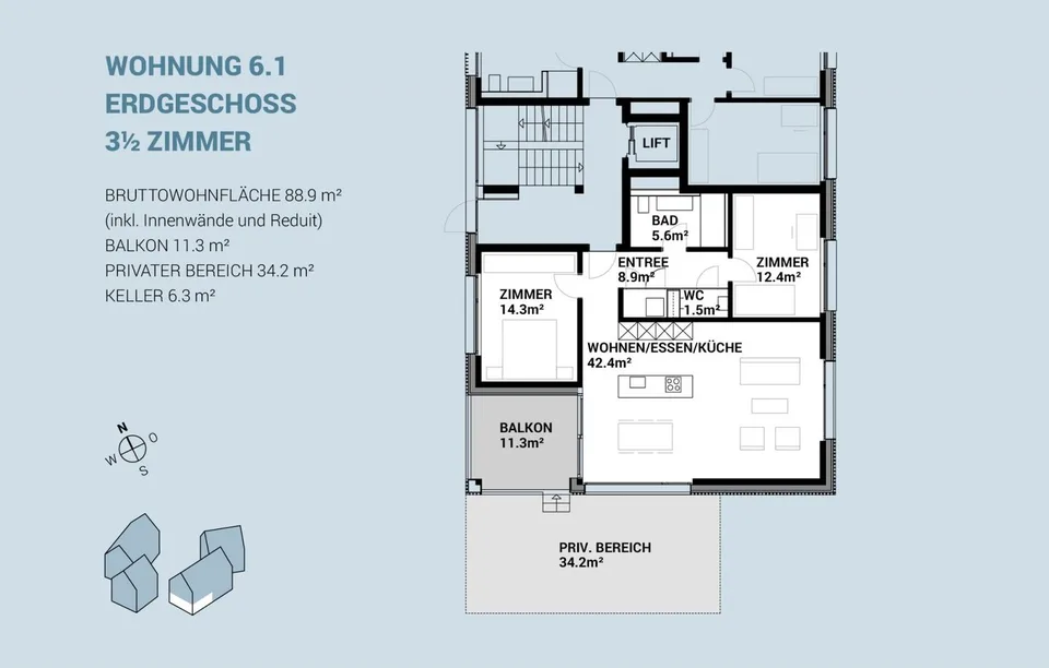 Bel appartement en propriété pour les familles, les couples ou les célibataires à Jonen AG – photo 14 sur 15