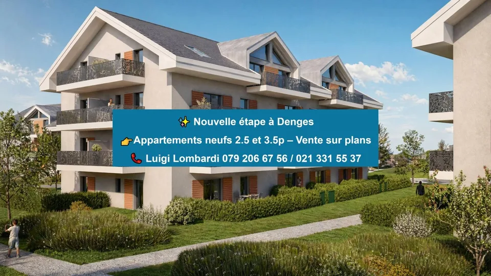 Bourg de Denges  2.5 pièces neuf avec jardin privatif
