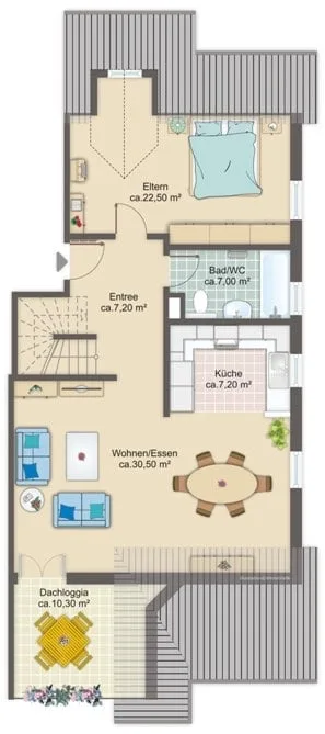 Appartamento maisonnette di 4,5 locali luminoso con balcone a Glattfelden