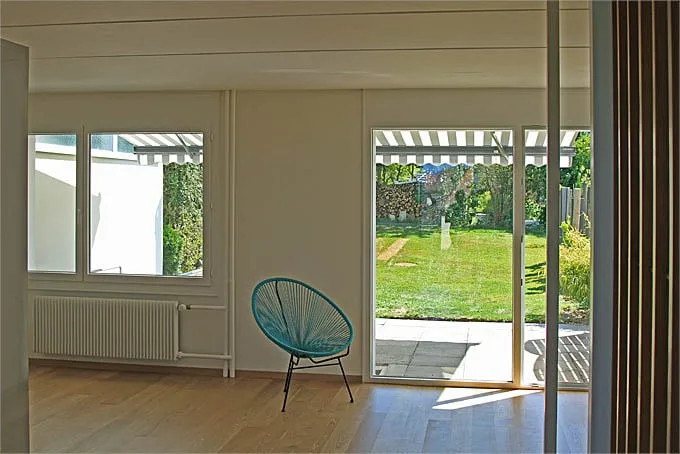 Charmant appartement rénové de 4 pièces avec jardin intime et vue sur le Jura