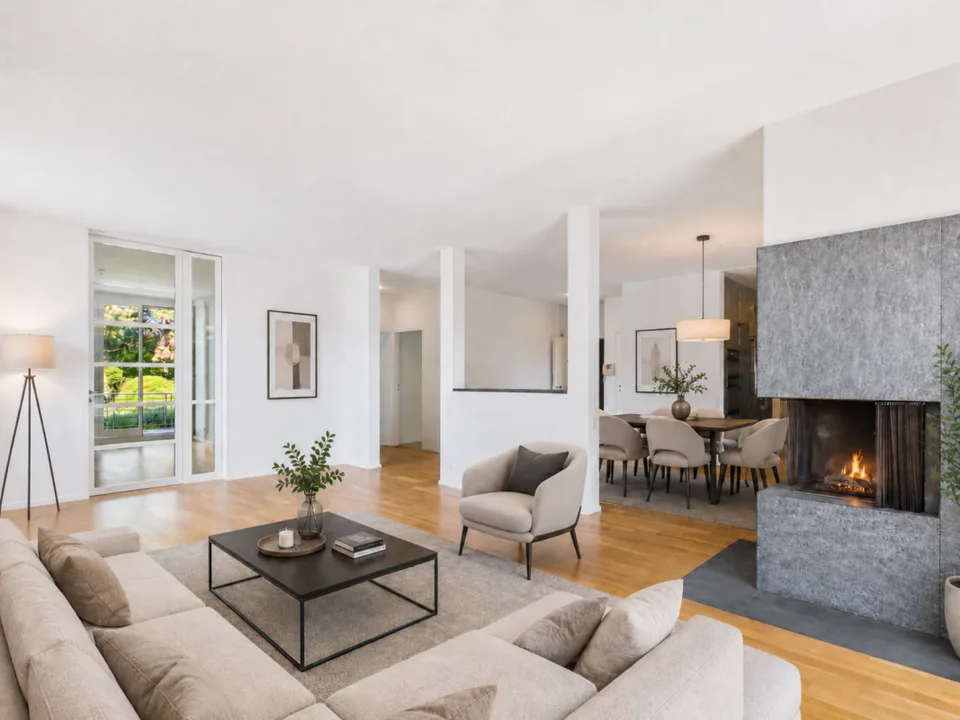 Stilvolles Wohnen auf dem Bruderholz mit Cheminée, Balkon, Terrasse und Ziergarten