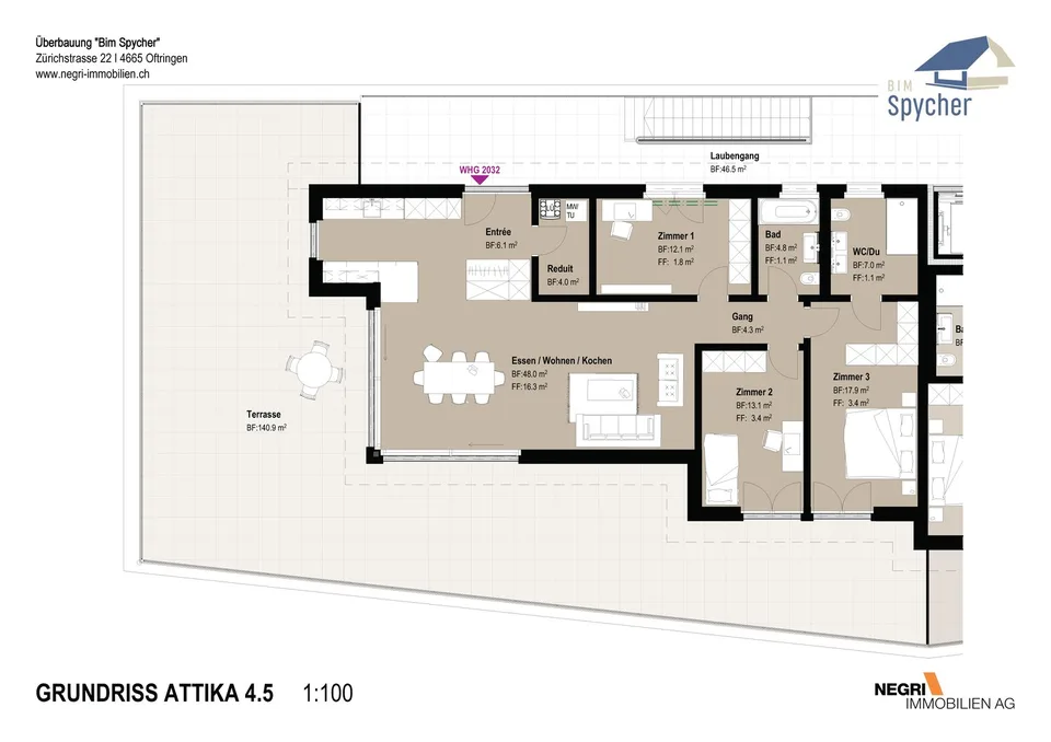 *** Nuovo Edificio *** Appartamento attico attraente di 4,5 locali agli standard di proprietario-occupante con terrazza enorme