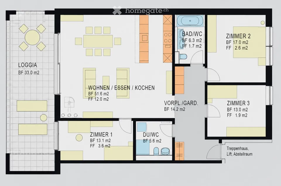 Bright 4.5-room apartment with balcony and beautiful view in Ossingen