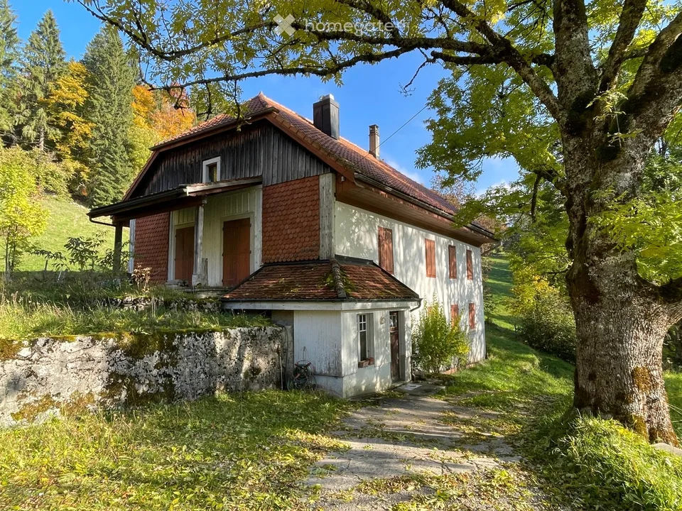 Charaktervolles Bauernhaus in Val-de-Travers – 300 m² Wohnfläche, 2 Apartments, grünes und friedliches Umfeld