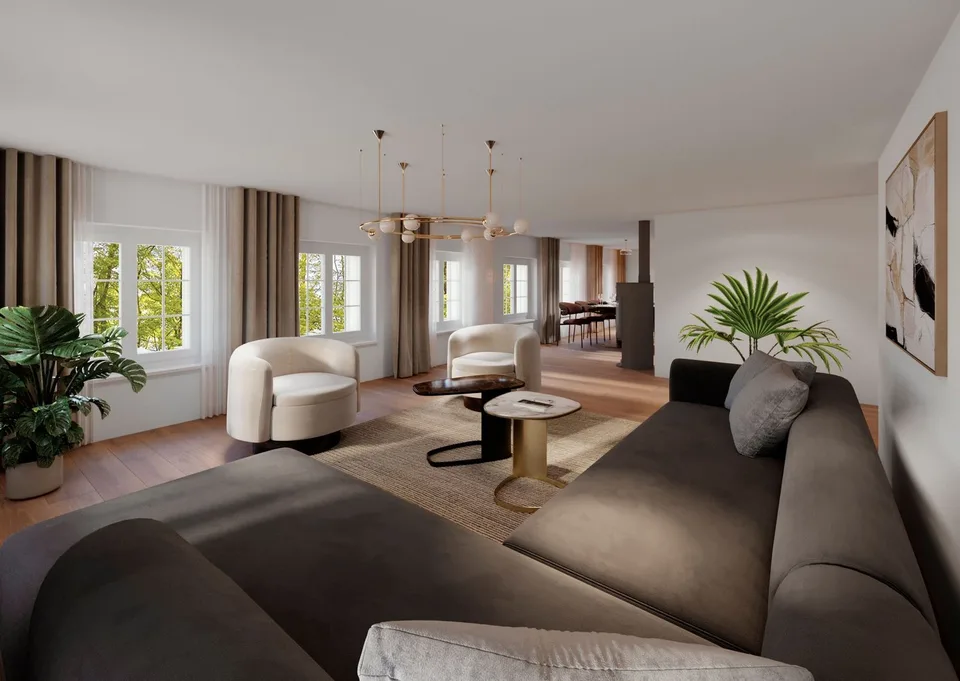 Spacious 4.5-room apartment with balcony (upper floor remaining)