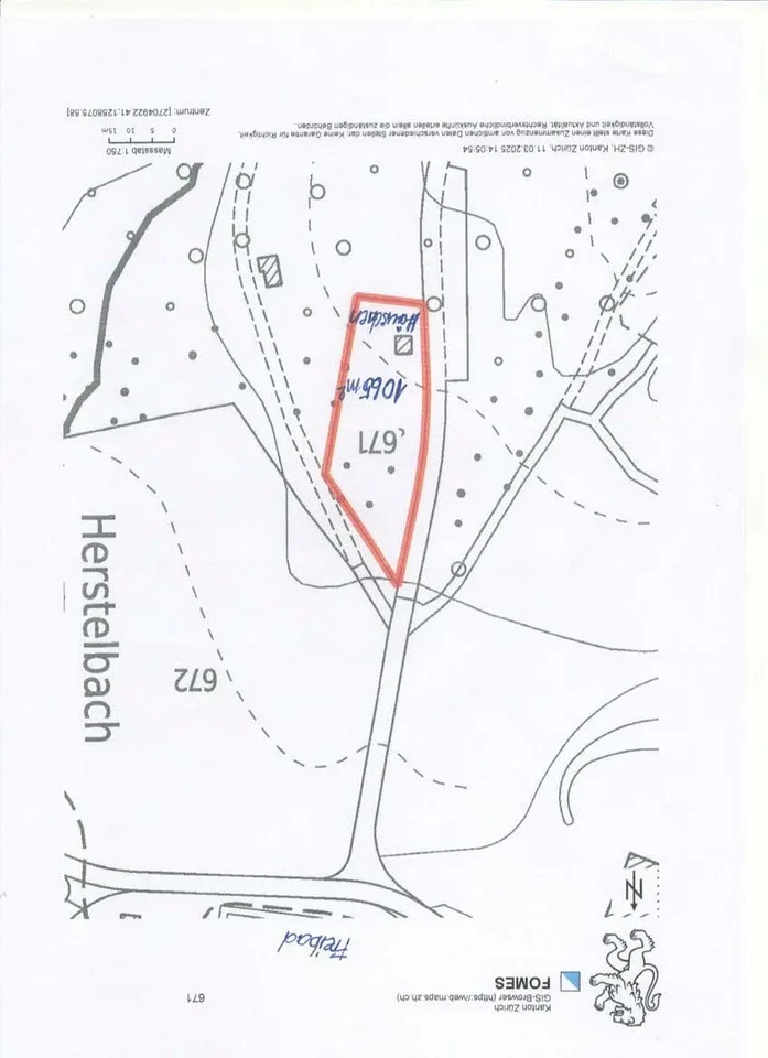 1065 m2 forest with a forest house in Schlatt (ZH) for sale