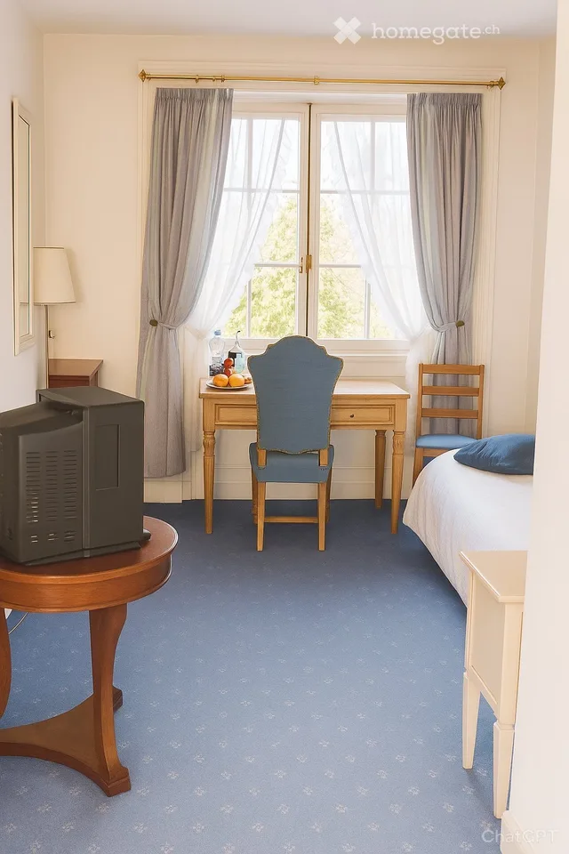 Gemütliches Zimmer mit Gartenblick