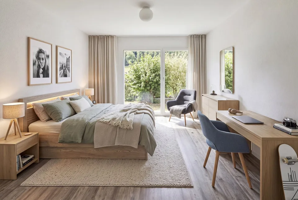 Sogno di casa moderna con terrazza da sogno in una posizione tranquilla