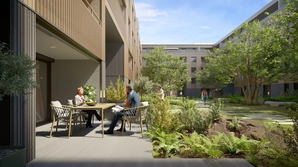 Appartement de 3.5 pièces au rez-de-chaussée avec terrasses