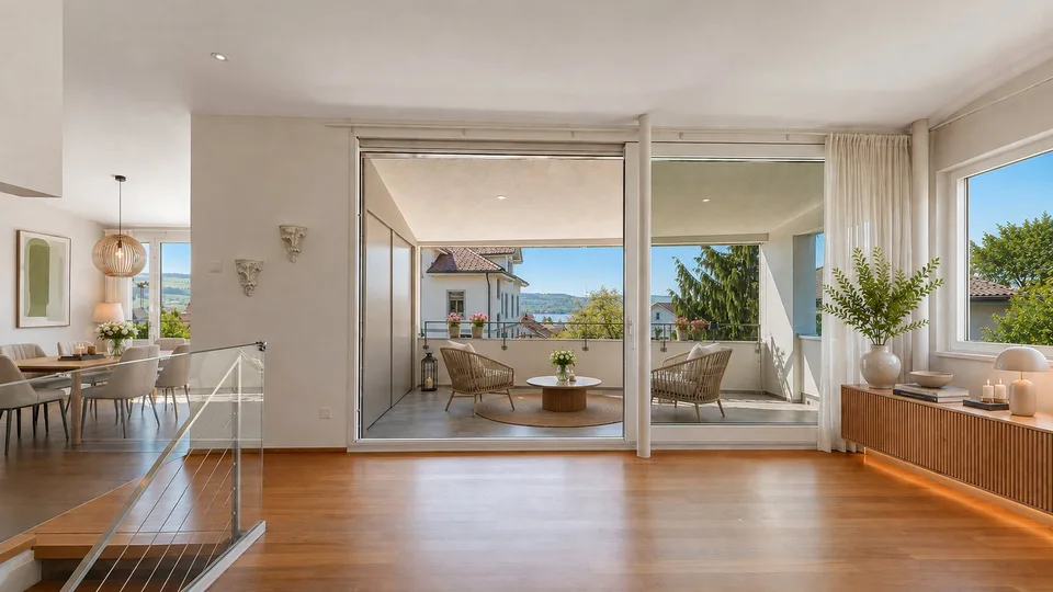 Modernes Zuhause mit Seeblick