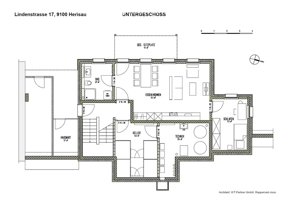 Appartement moderne de 2,5 pièces au centre de Herisau