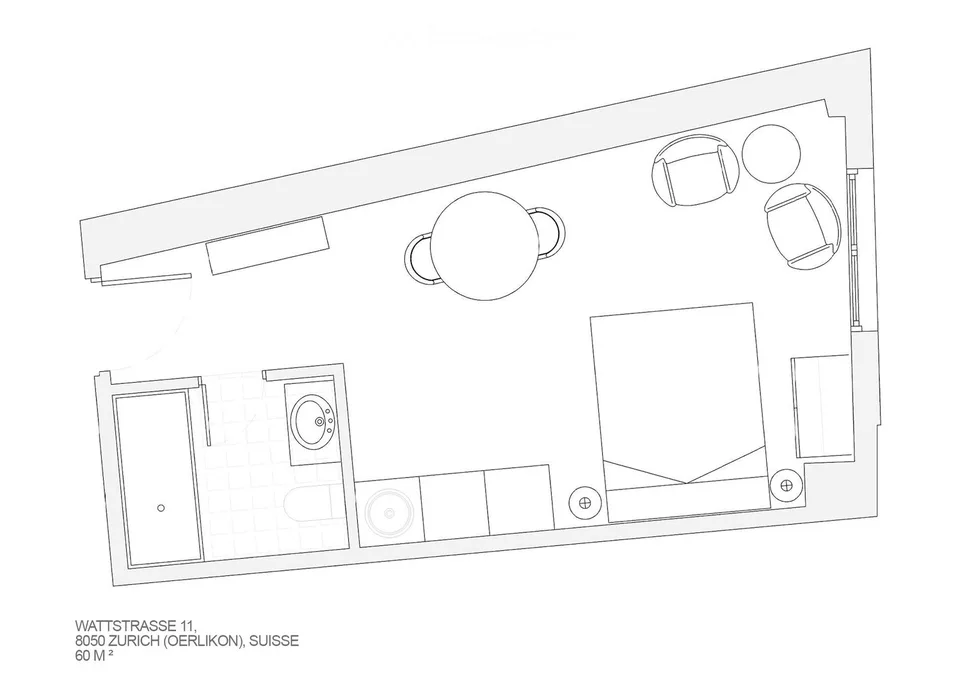 Equipped studio for rent at Wattstrasse 118050 Zürich
