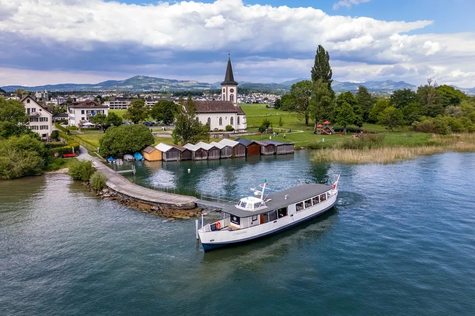 Historical Passenger Ship with Boat Place at Lake Zurich