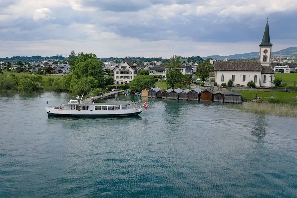 Historical Passenger Ship with Boat Place at Lake Zurich