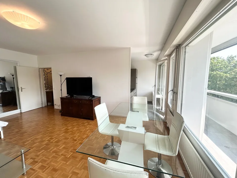 Grand studio (2 pièces) meublé avec loggia et accès à un magnifique pa