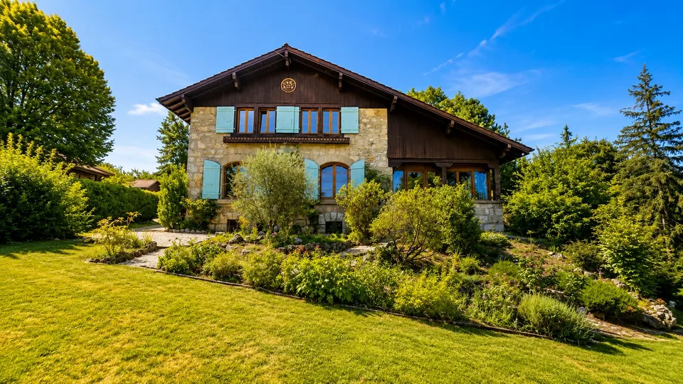 Maison individuelle de caractère - Vue dégagée sur le Salève, gros volume et fort potentiel d'aménagement.
