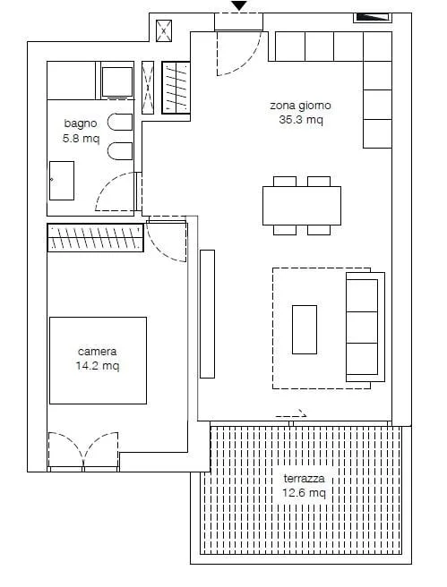 GRAVESANO: appartement moderne 2.5 pièces avec jardin privé