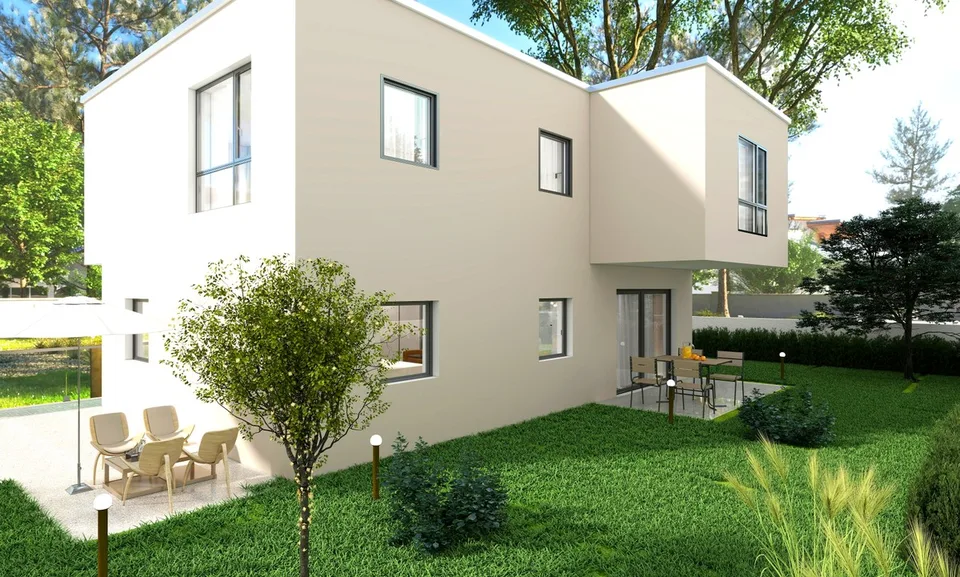 Nuove case 4,5 di medio-alto standing con giardino in edificazione.