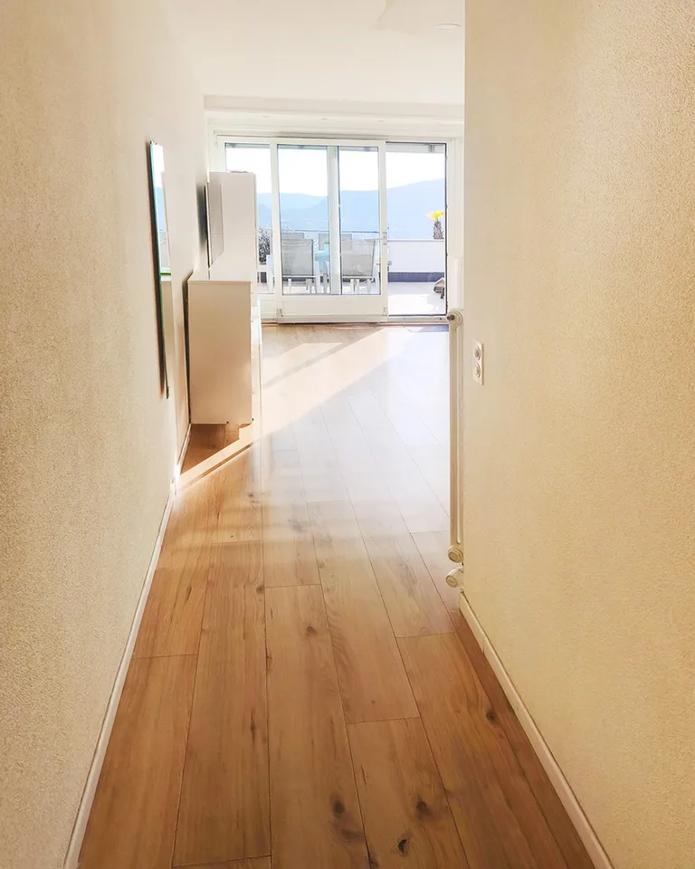 Bright 2.5-room apartment with large terrace and lake view in a residence with pool