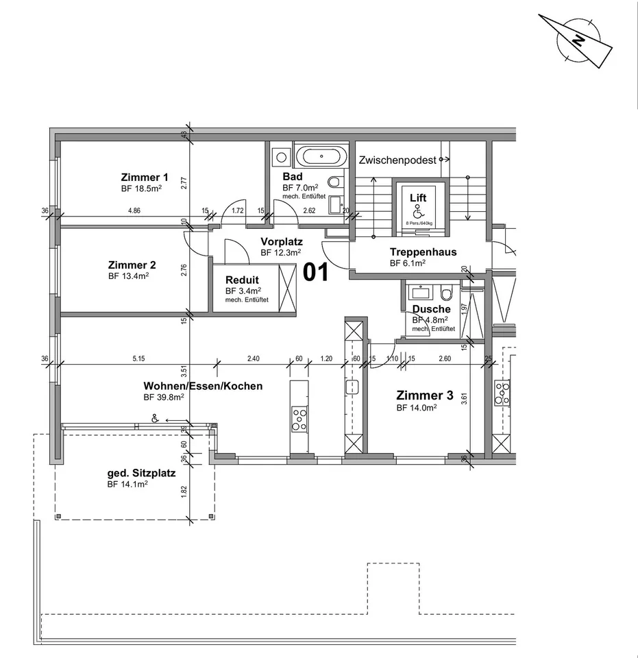 Dream home for the family – 4.5-room apartment with garden share in energy-efficient new building