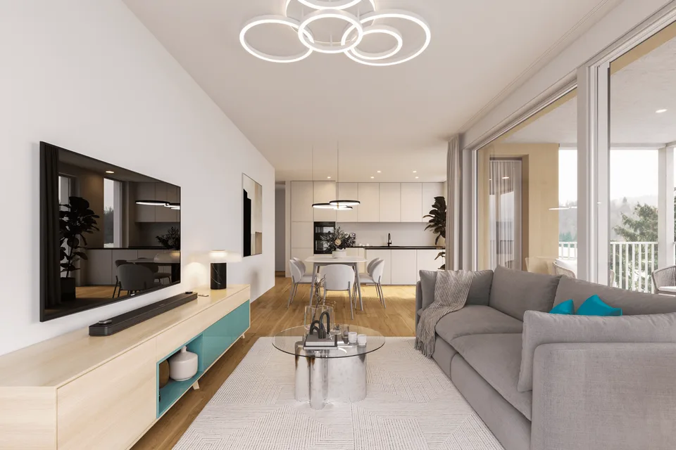 Dream home for the family – 4.5-room apartment with garden share in energy-efficient new building