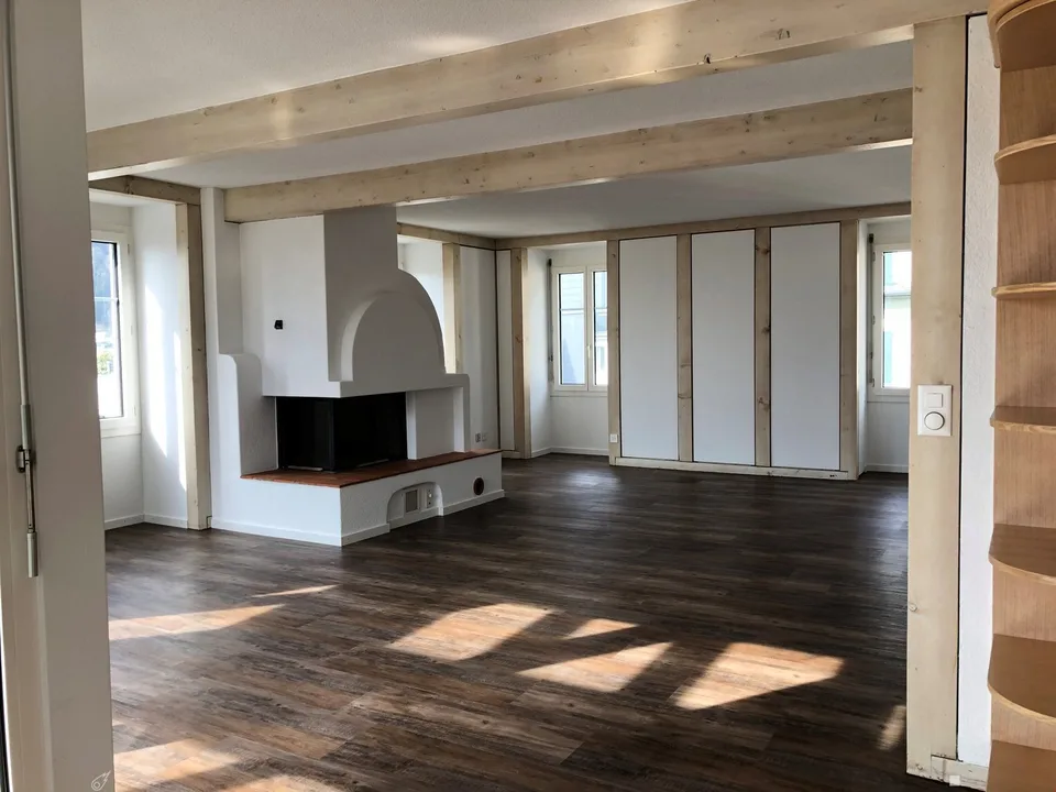 Appartement spacieux 3.5 pièces sous les toits avec terrasse et vue sur les montagnes