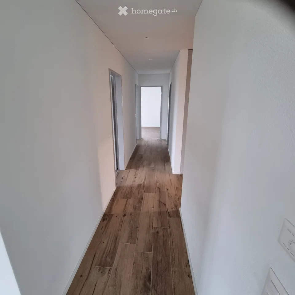 Appartement neuf de 4,5 pièces (113 m²) au rez-de-chaussée à Cham avec espace de séjour couvert et jardin