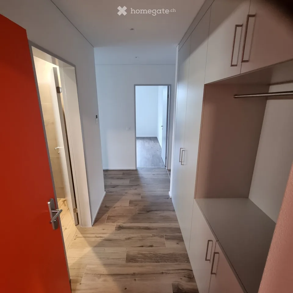 Helle 4.5-Zimmer-Neubauwohnung (113 m²) im Erdgeschoss in Cham mit gedecktem Sitzplatz & Garten