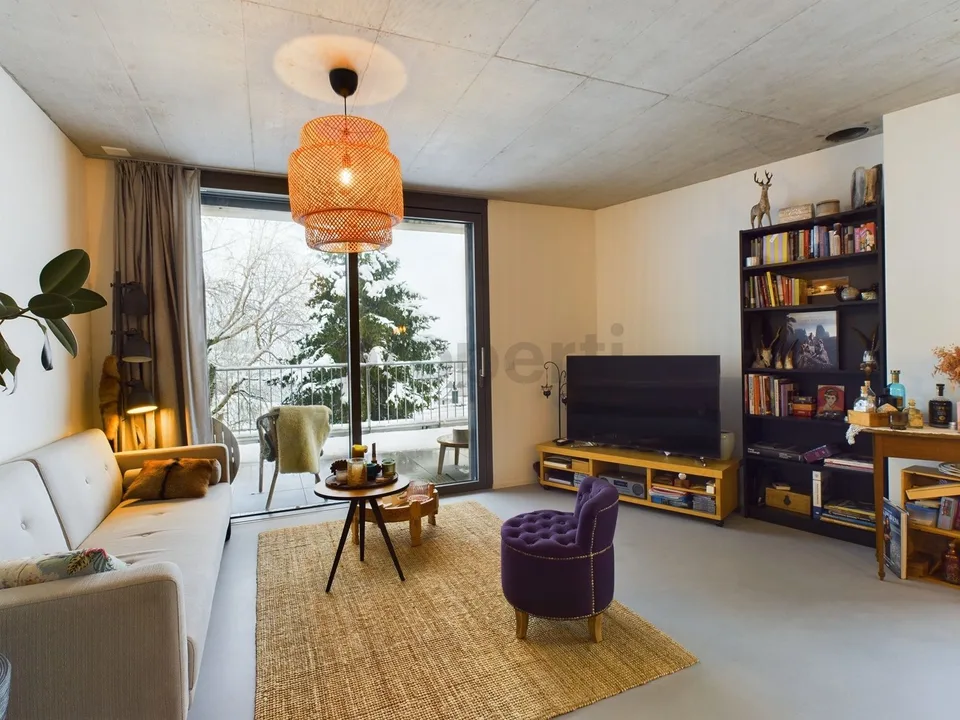 Riesige 90 m² Panorama-Terrasse, voll möbliert und Blick auf den Zugersee