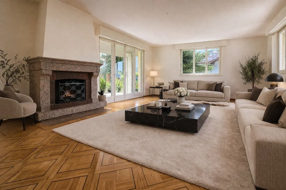 Elegante villa individuale con volumi generosi su parcelle alberate di 1'088 m²