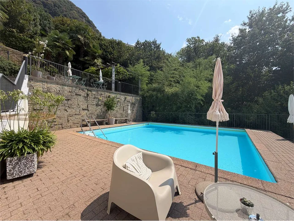 Ruvigliana - 2.5 rooms furnished with Pool and Lake View