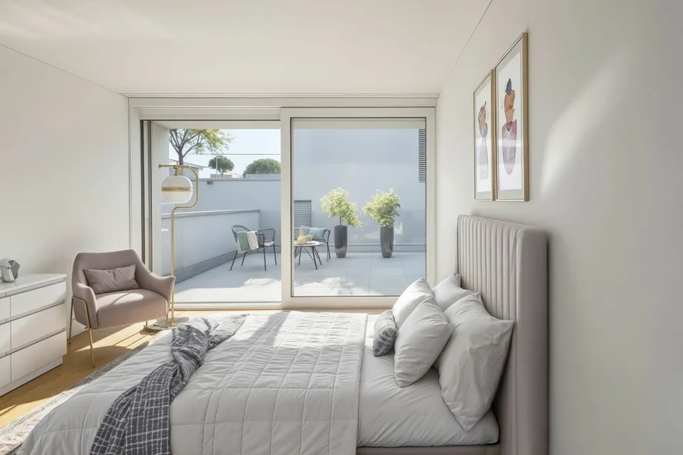 2-Etagen Terrassenhaus mit 2 Terrassen und 1 Sitzplatz