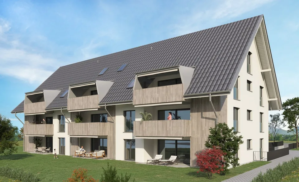 Appartamento moderno di 5,5 locali al piano mansardato con galleria in una zona tranquilla di Etziken