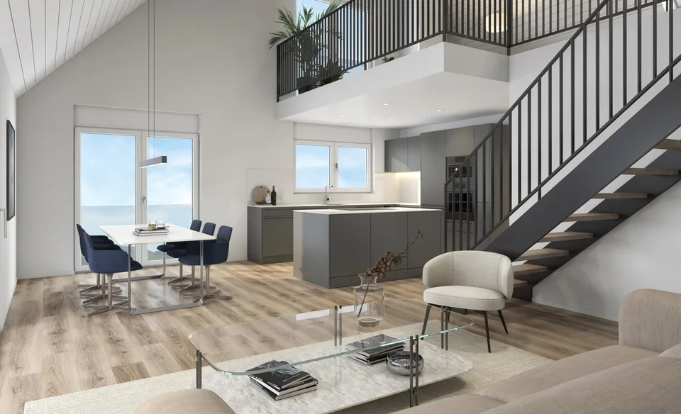 Moderne 4.5-Zimmer-Dachgeschosswohnung mit Galerie an ruhiger Lage von Etziken – Foto 9 von 13