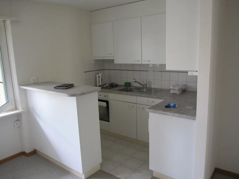 1-room apartment with balcony facing the garden