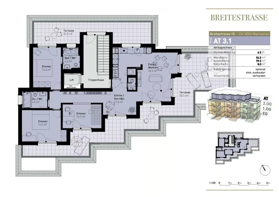 Appartement attique de rêve avec vue imprenable
