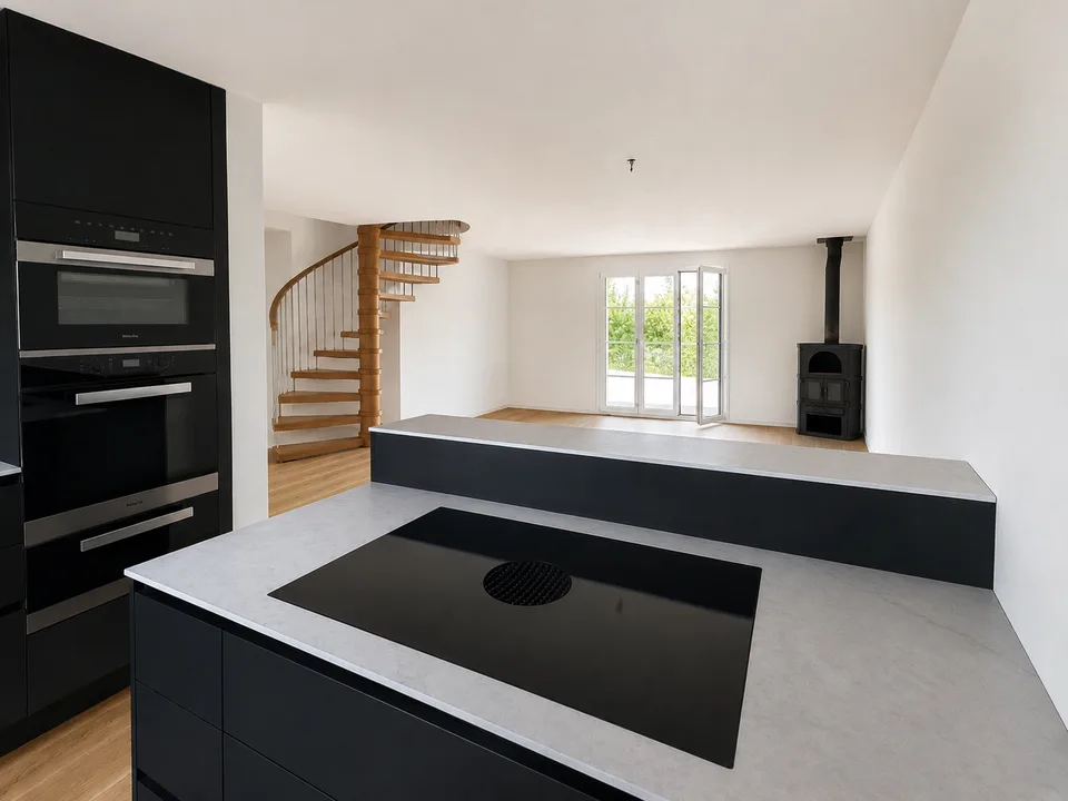 Modern 4.5-room garden maisonette with new interior design