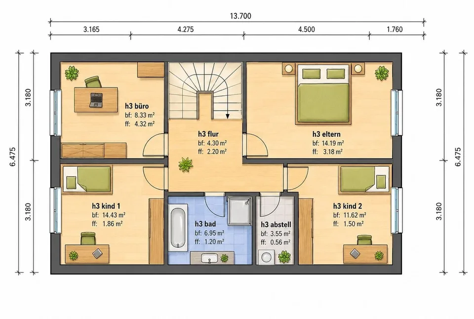 Maison de rangée de 5,5 pièces avec jardin et terrasse, Höchstetten