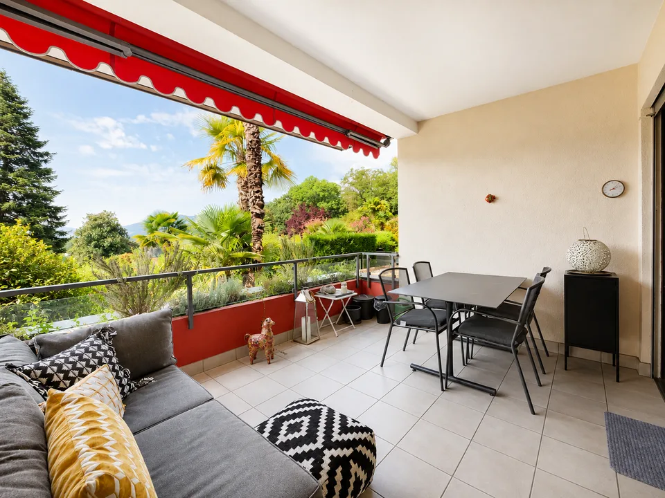 Ponte Capriasca: Elegante 2-Zimmer-Wohnung mit herrlicher Terrasse und Gemeinschaftspool