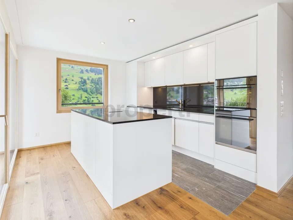 Beautiful 5.5-room maisonette new building apartment with mountain and lake view in Brigels