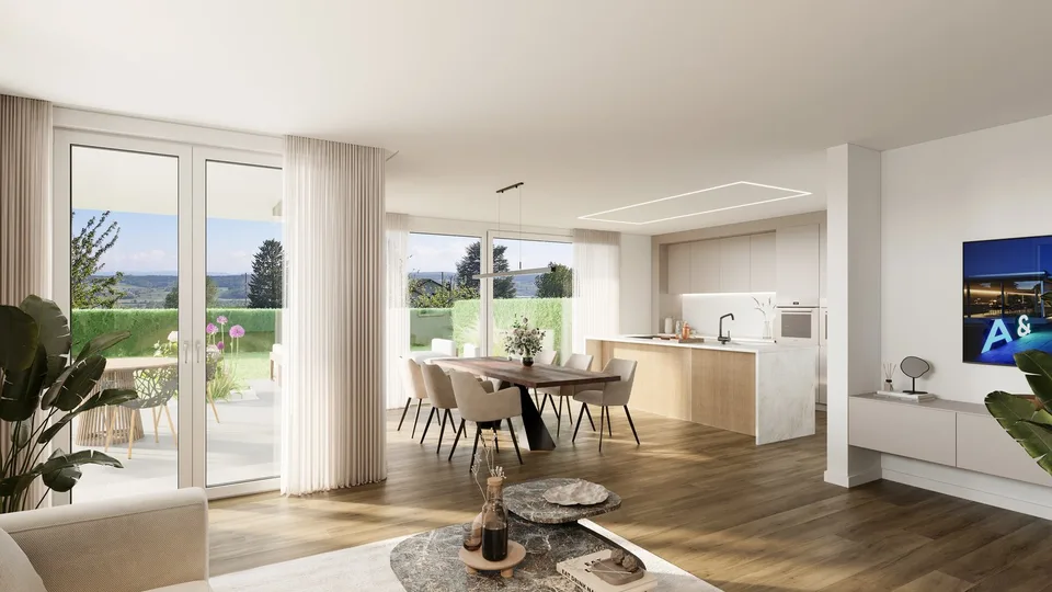 Lichtdurchflutete 4.5-Zimmerwohnung mit gedecktem Sitzplatz