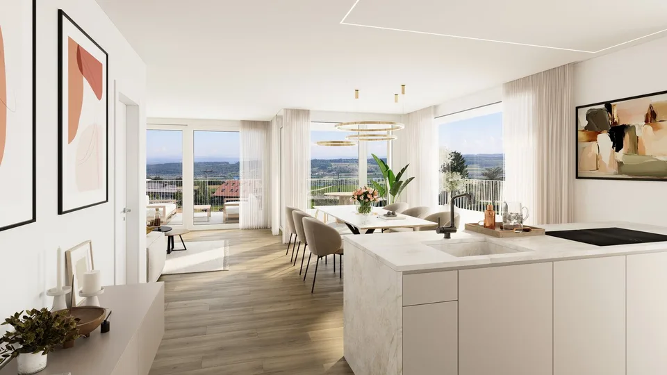 Appartamento di 3,5 locali in mansarda con grande terrazza parzialmente coperta