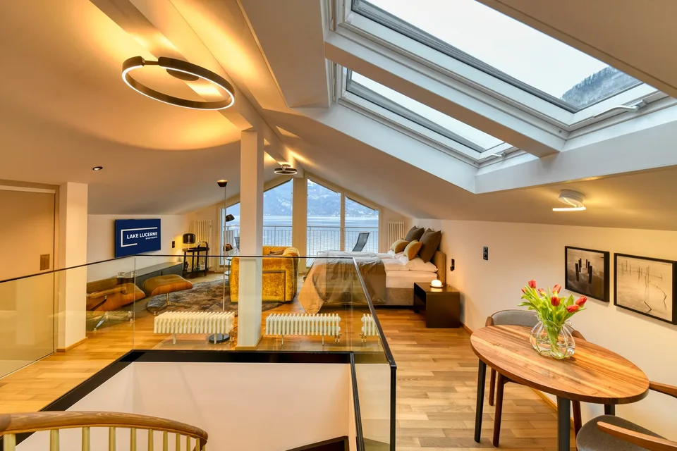 Exclusive furnished apartment with breathtaking lake view in Hergiswil