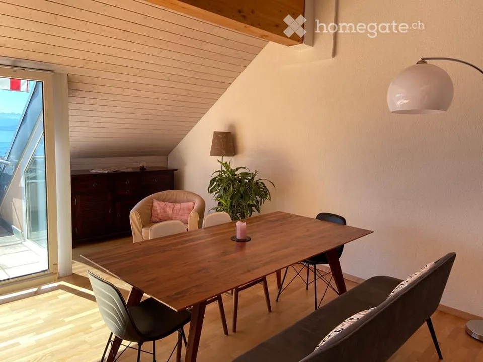 UNIQUE, attique de 140m2 avec vue imprenable sur tout le lac et les alpes