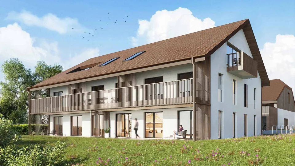 Dachwohnung mit 3.5 Zimmern und Blick auf den Jura