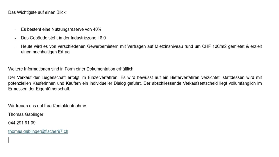 Gewerbehaus mit 40% Nutzungsreserve