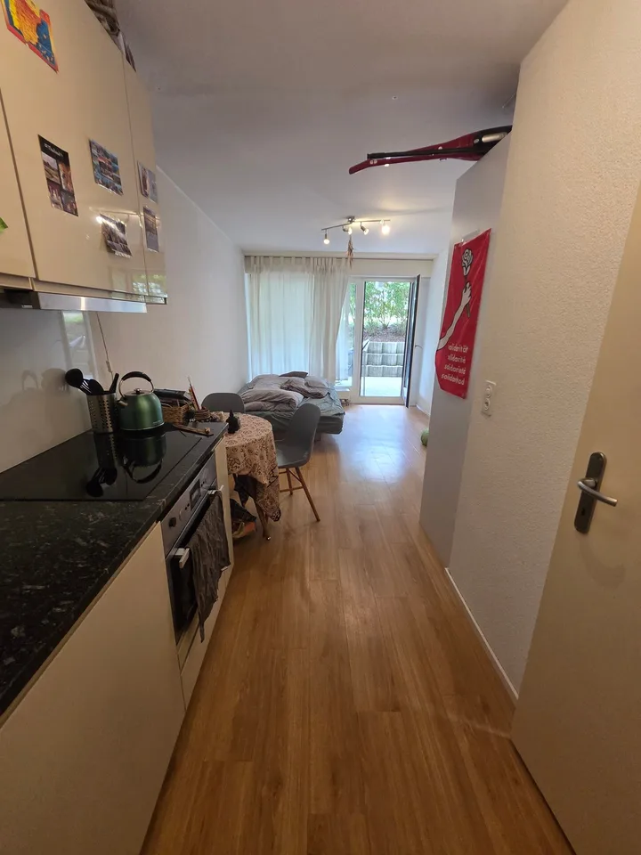 Partly furnished charming studio in a quiet location for rent