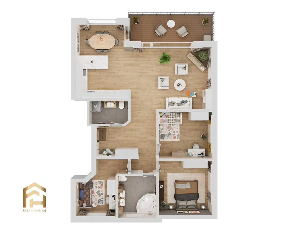 Grosszügige 4.5-Zi.-Neubauwohnung mit Südwest-Balkon